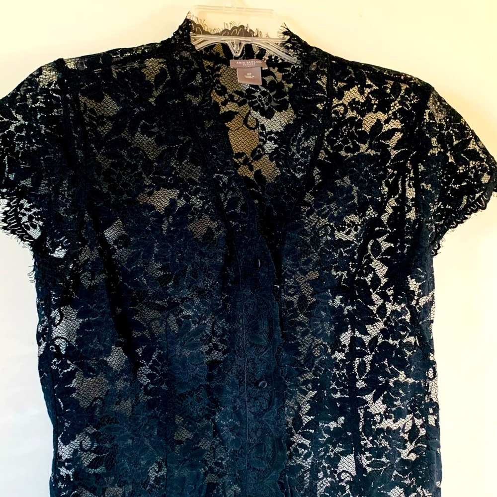 Ann Taylor black Lace blouse